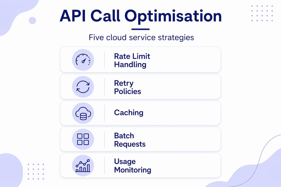 Infographic showing steps for cloud API optimisation