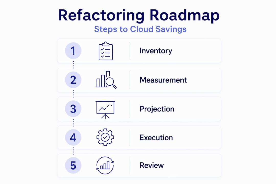Infographic of application refactoring process steps