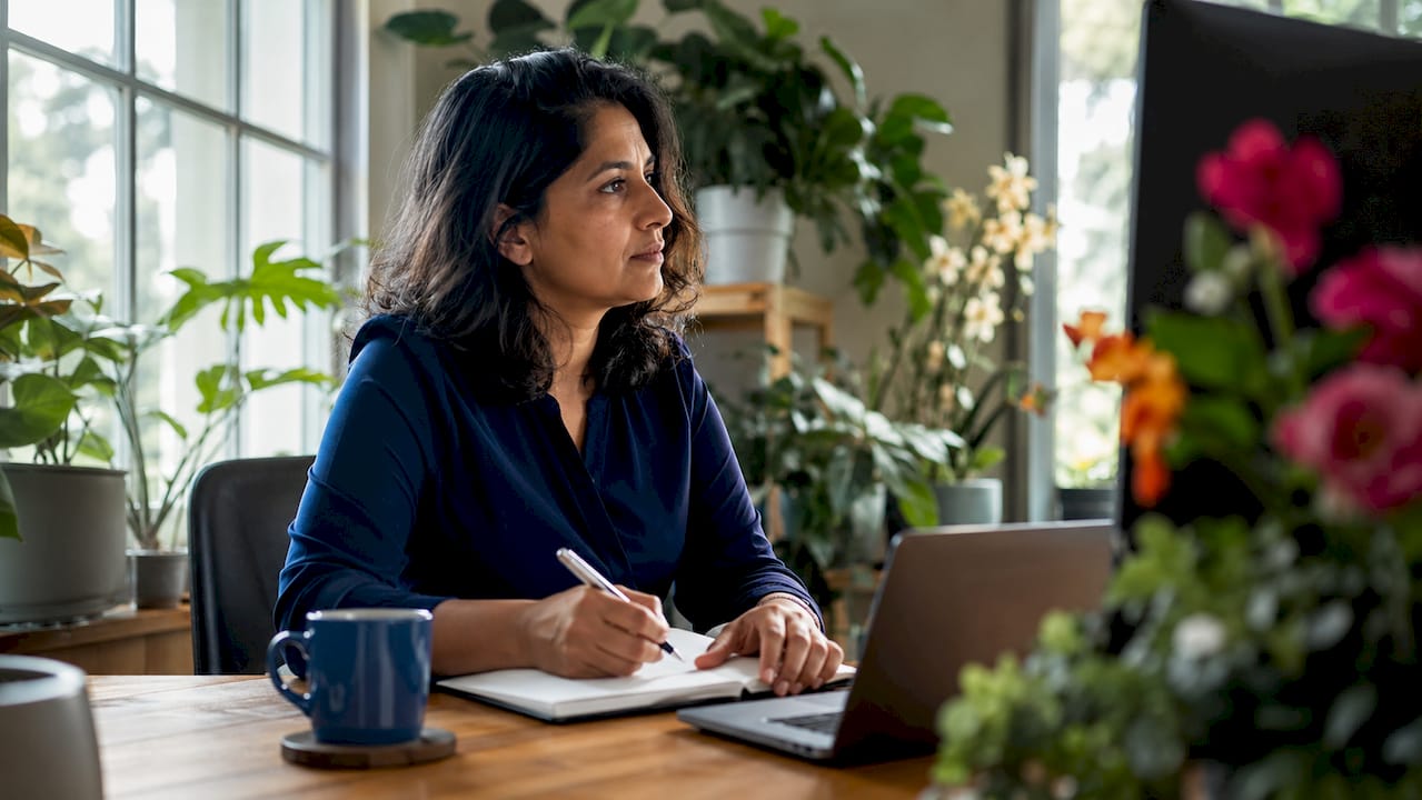 Woman taking notes in cloud cost optimisation office