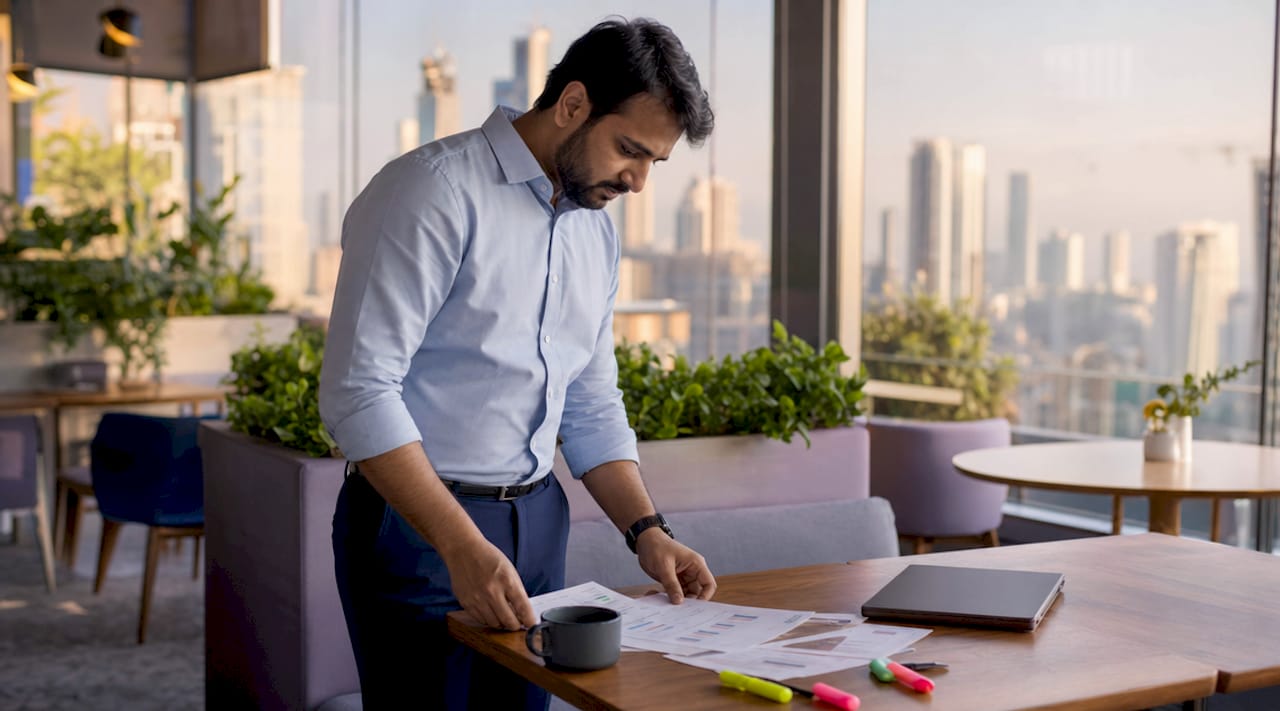 CTO reviewing cloud deployment cost reports at desk