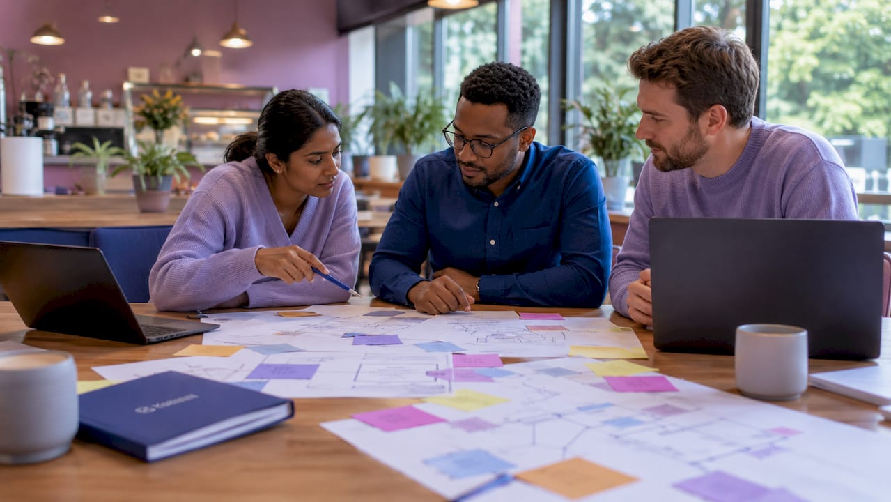 Team collaborating on cloud governance framework