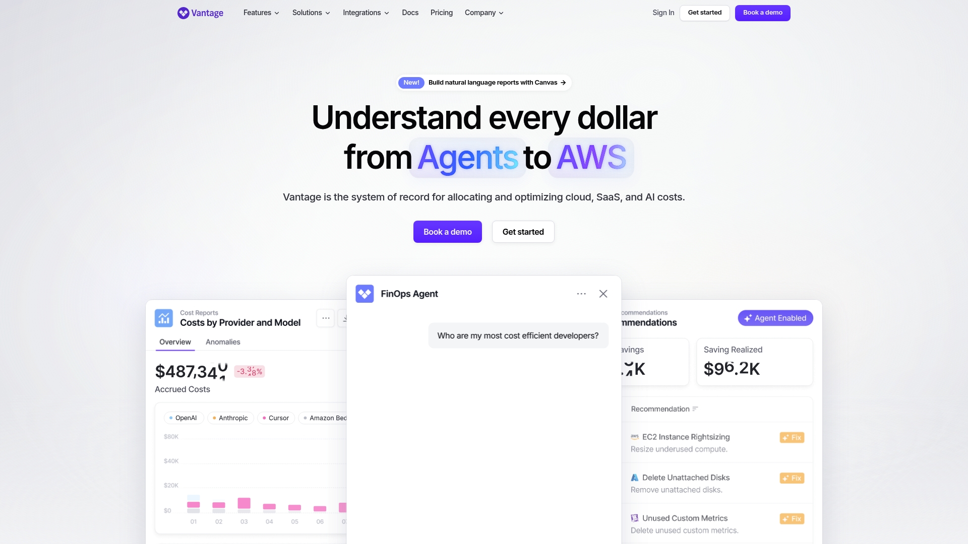 Vantage cloud cost management platform