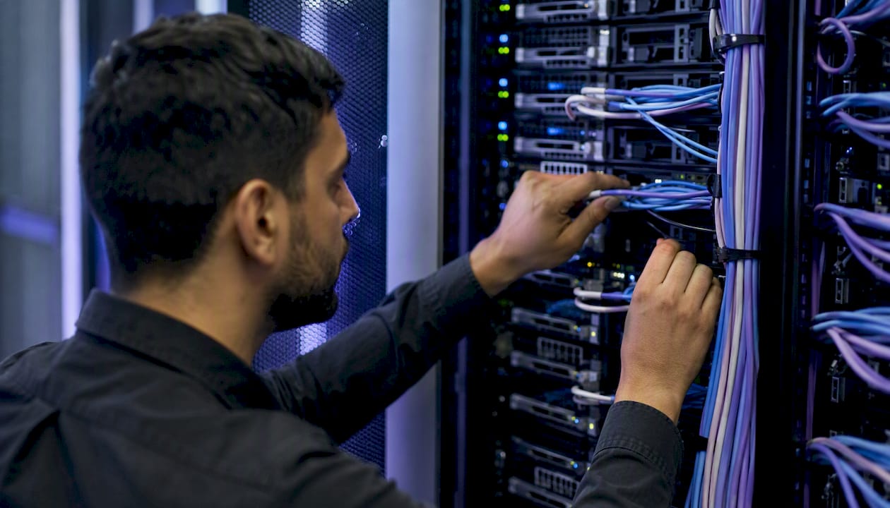 Server racks with container pods in data center