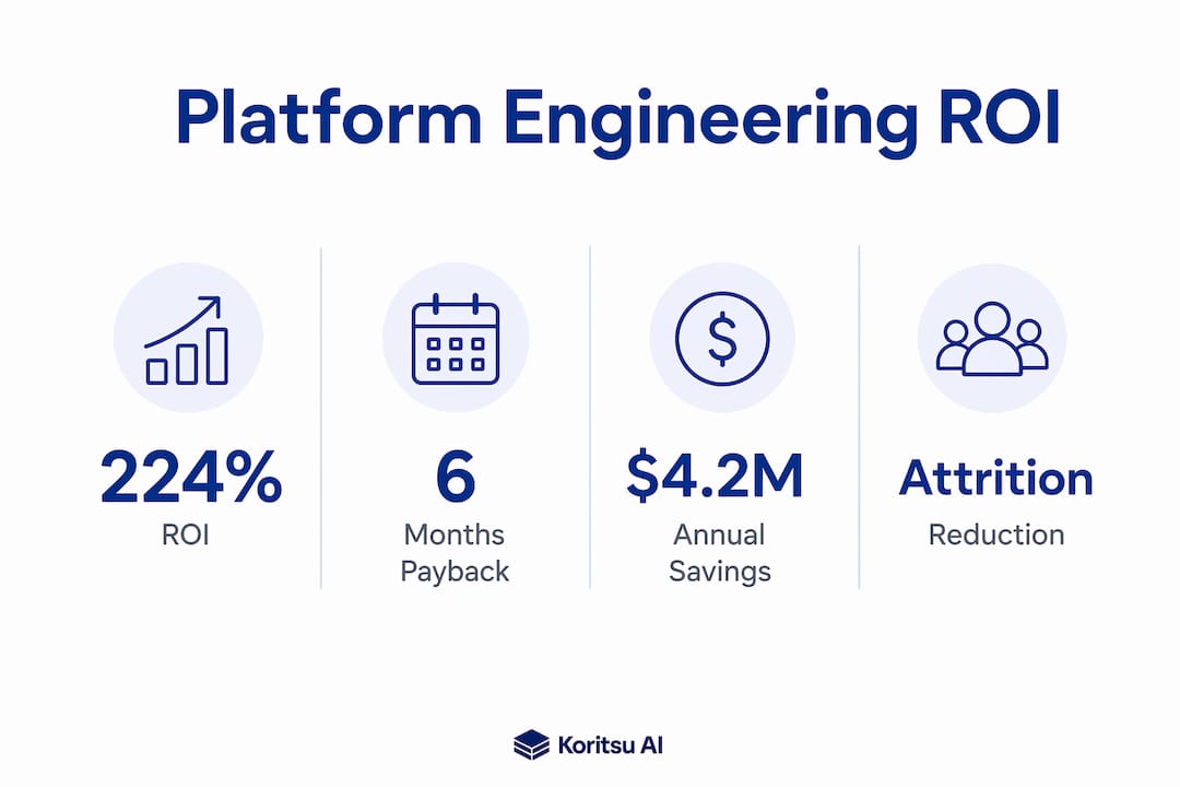 Infographic showing platform engineering ROI and cost savings