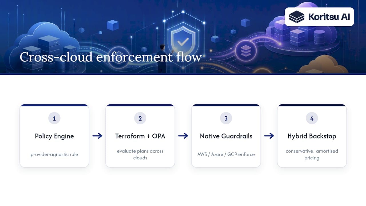 Multi-cloud policy enforcement flow
