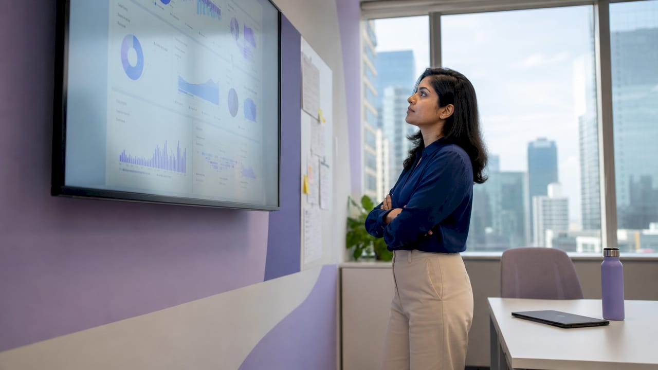 IT analyst reviewing idle cloud resources in data center office