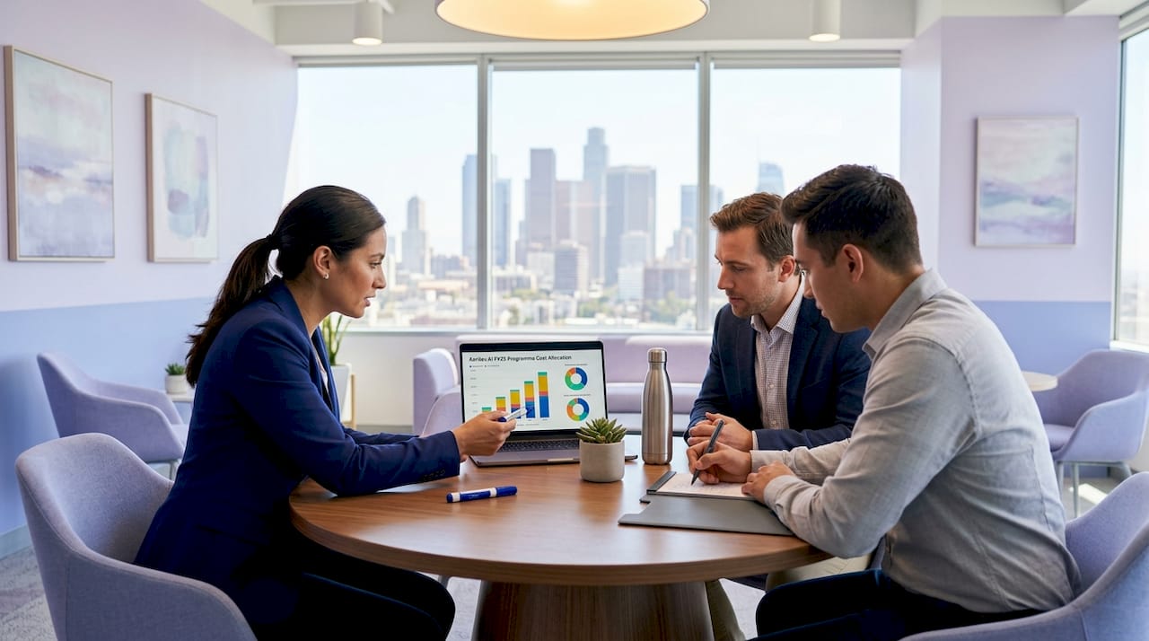 Team leads working on cloud spend breakdown