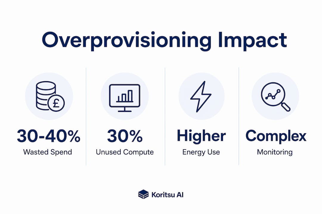 Infographic highlighting cloud overprovisioning impacts with statistics