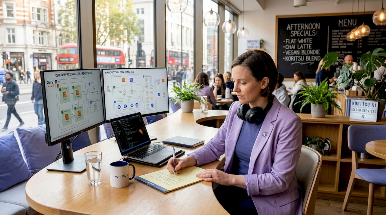 Engineer working in cloud storage office