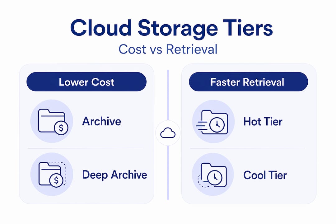 Infographic comparing cloud storage tiers