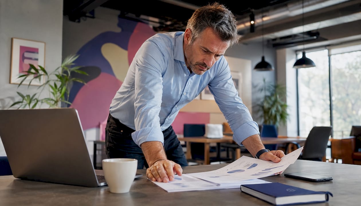 CTO reviewing printed cloud retention cost reports