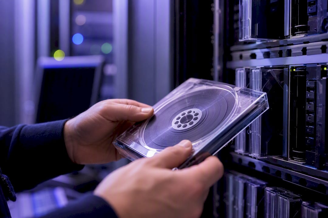 Hands auditing data storage backup tapes
